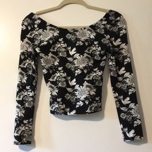 Black and White Floral Top